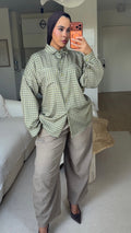 Chemise oversize à petits carreaux